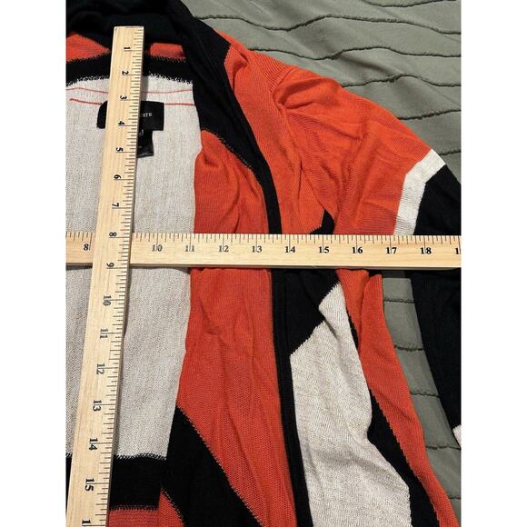 Anthropologie La Fee Verte Cardigan Color Block Sweater Orange Gold Black M/L - Picture 14 of 14